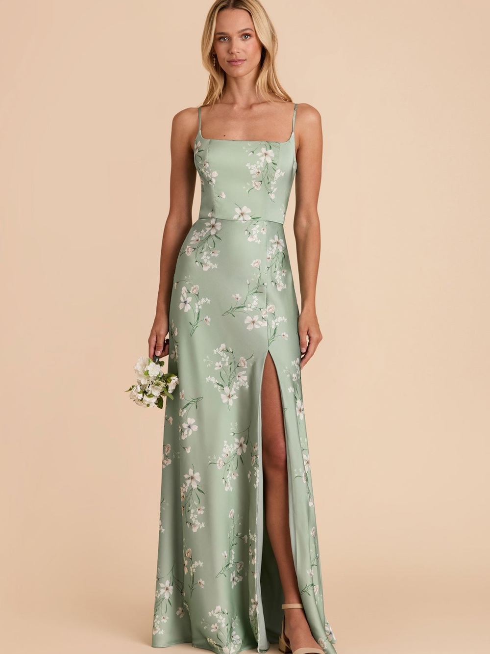 Birdy Grey Mai Matte Satin Dress in Sage Le Fleur